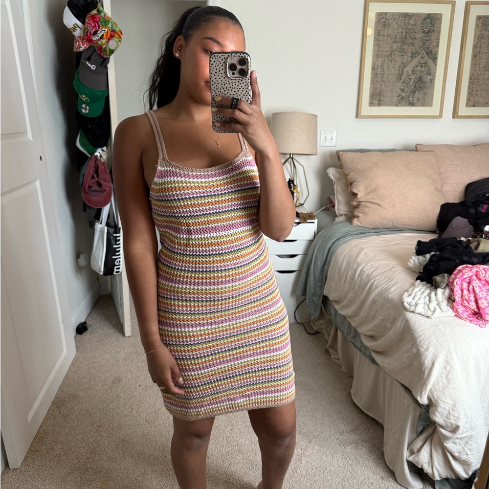 Striped Multicolor Knit Dress